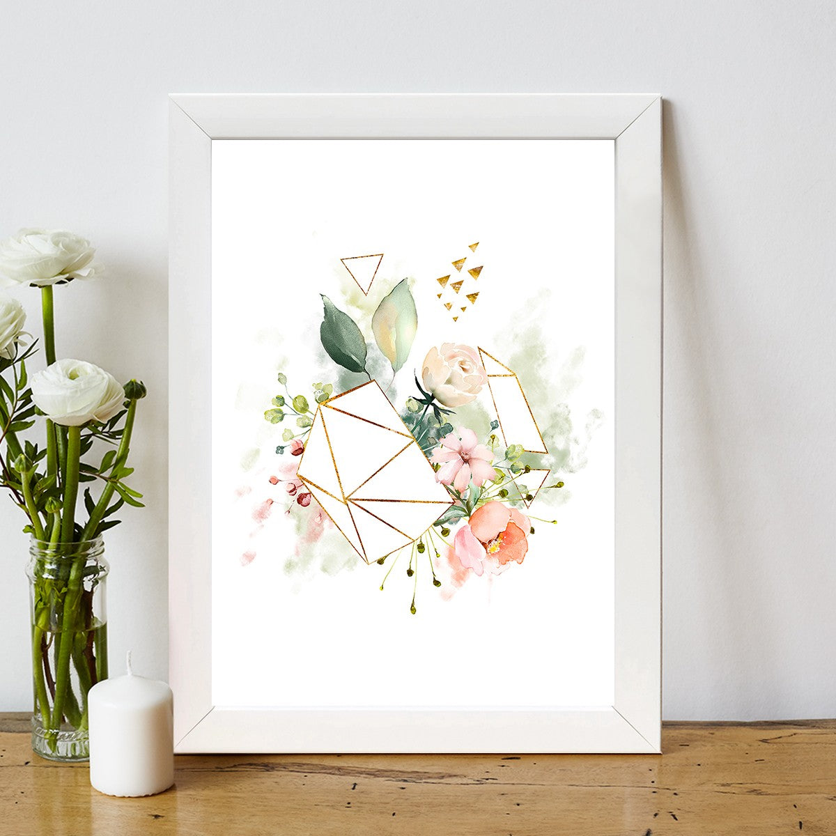 Quadro Decorativo MDF Emoldurado - Arte Multicolor 24x29cm com Moldura de Madeira 2cm