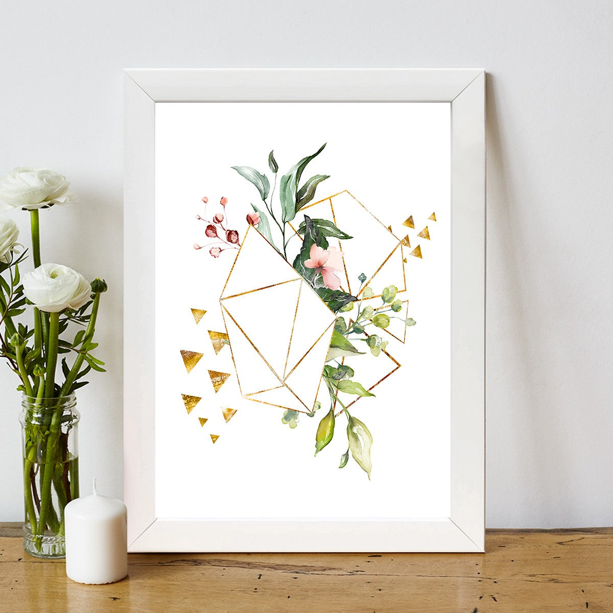 Quadro Decorativo MDF Emoldurado - Arte Multicolor 24x29cm com Moldura de Madeira 2cm