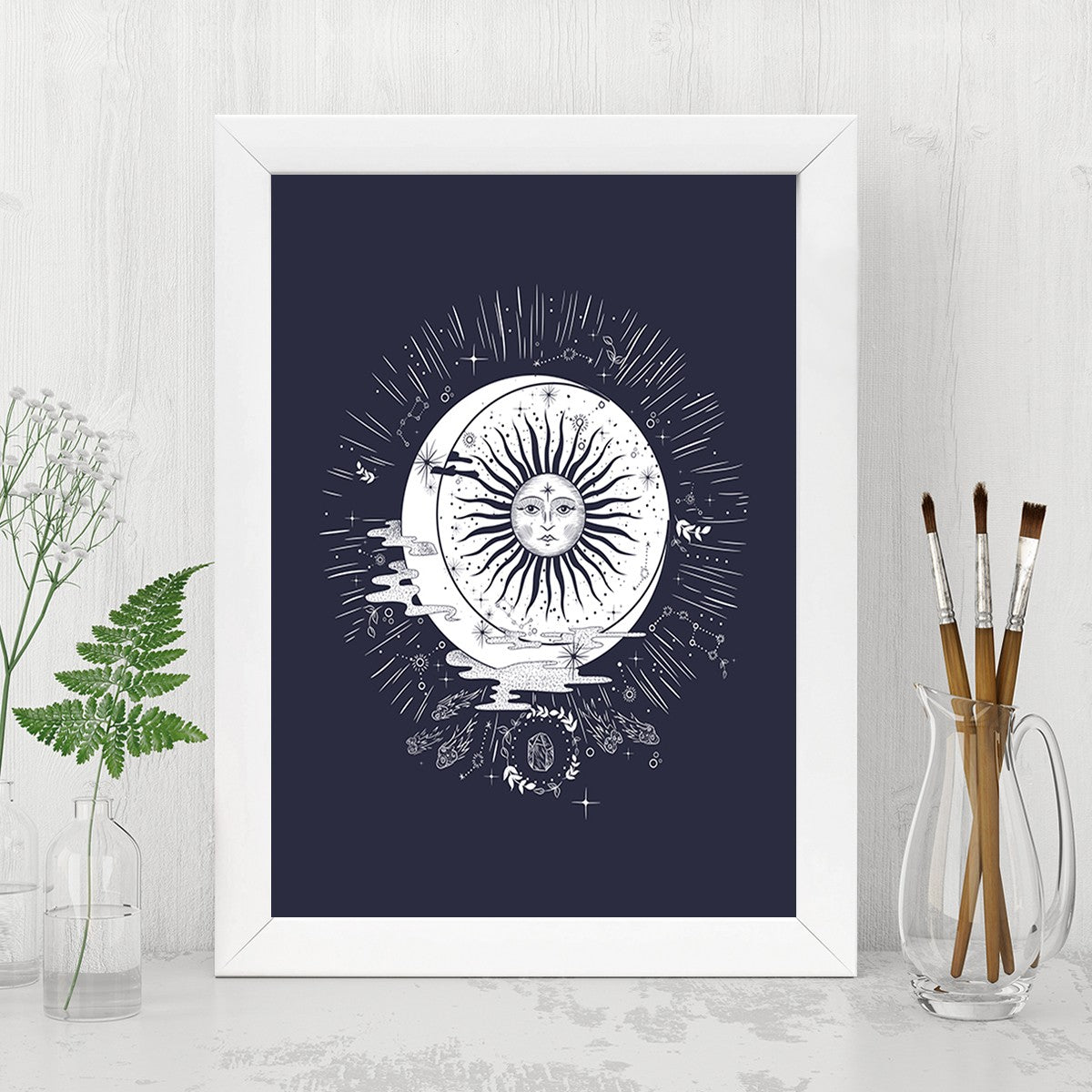 Quadro Decorativo MDF Emoldurado - Arte Multicolor 24x29cm com Moldura de Madeira 2cm