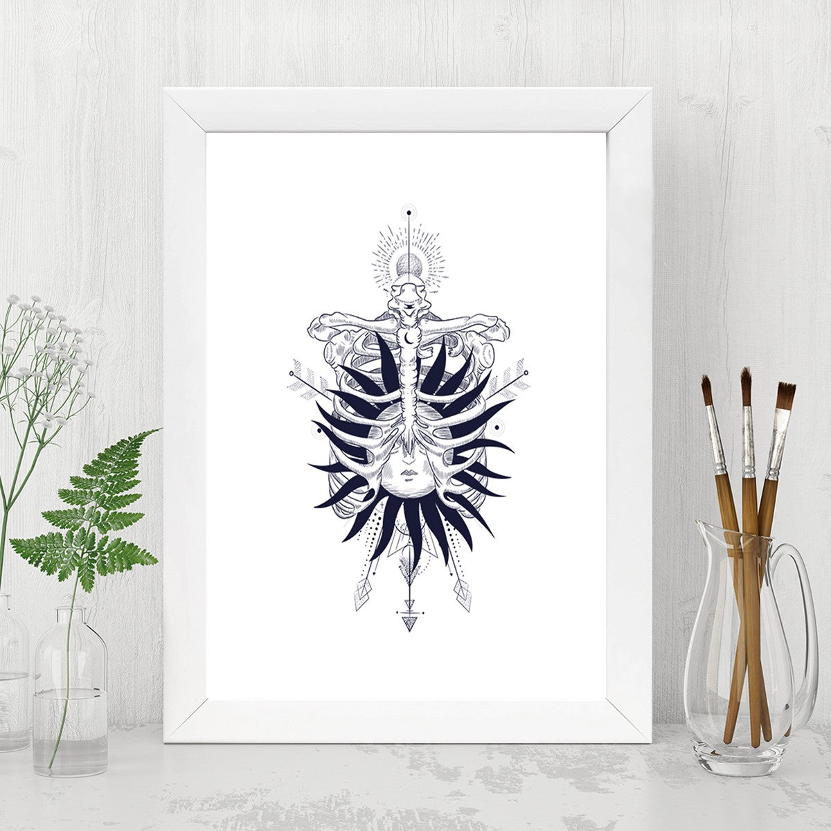 Quadro Decorativo MDF Emoldurado - Arte Multicolor 24x29cm com Moldura de Madeira 2cm