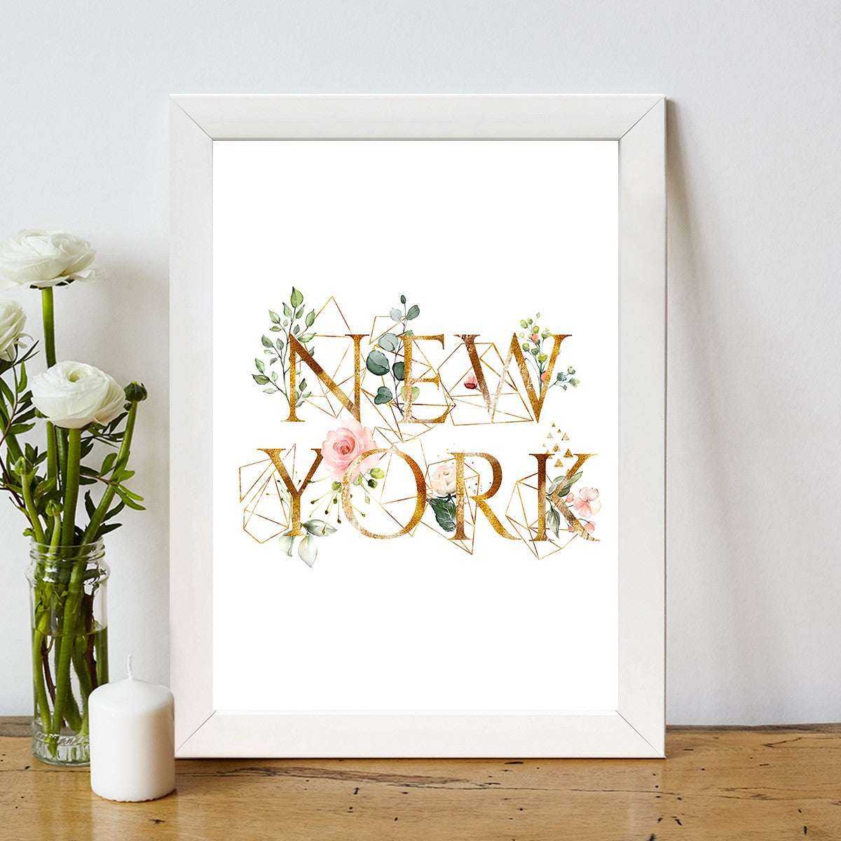 Quadro Decorativo MDF Emoldurado - Arte Multicolor 24x29cm com Moldura de Madeira 2cm