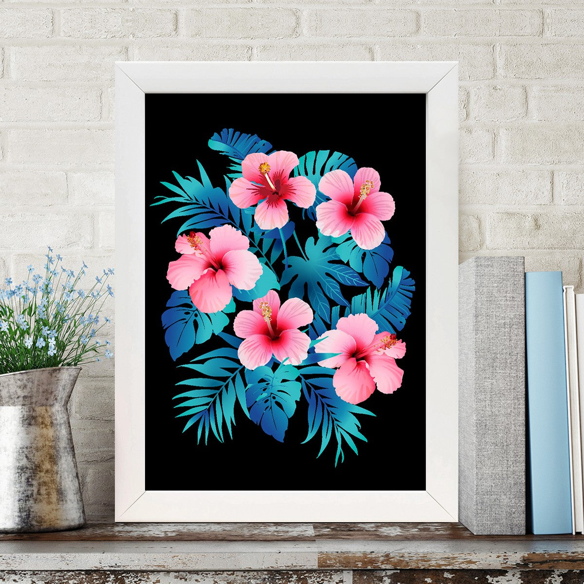 Quadro Decorativo MDF Emoldurado - Arte Multicolor 24x29cm com Moldura de Madeira 2cm