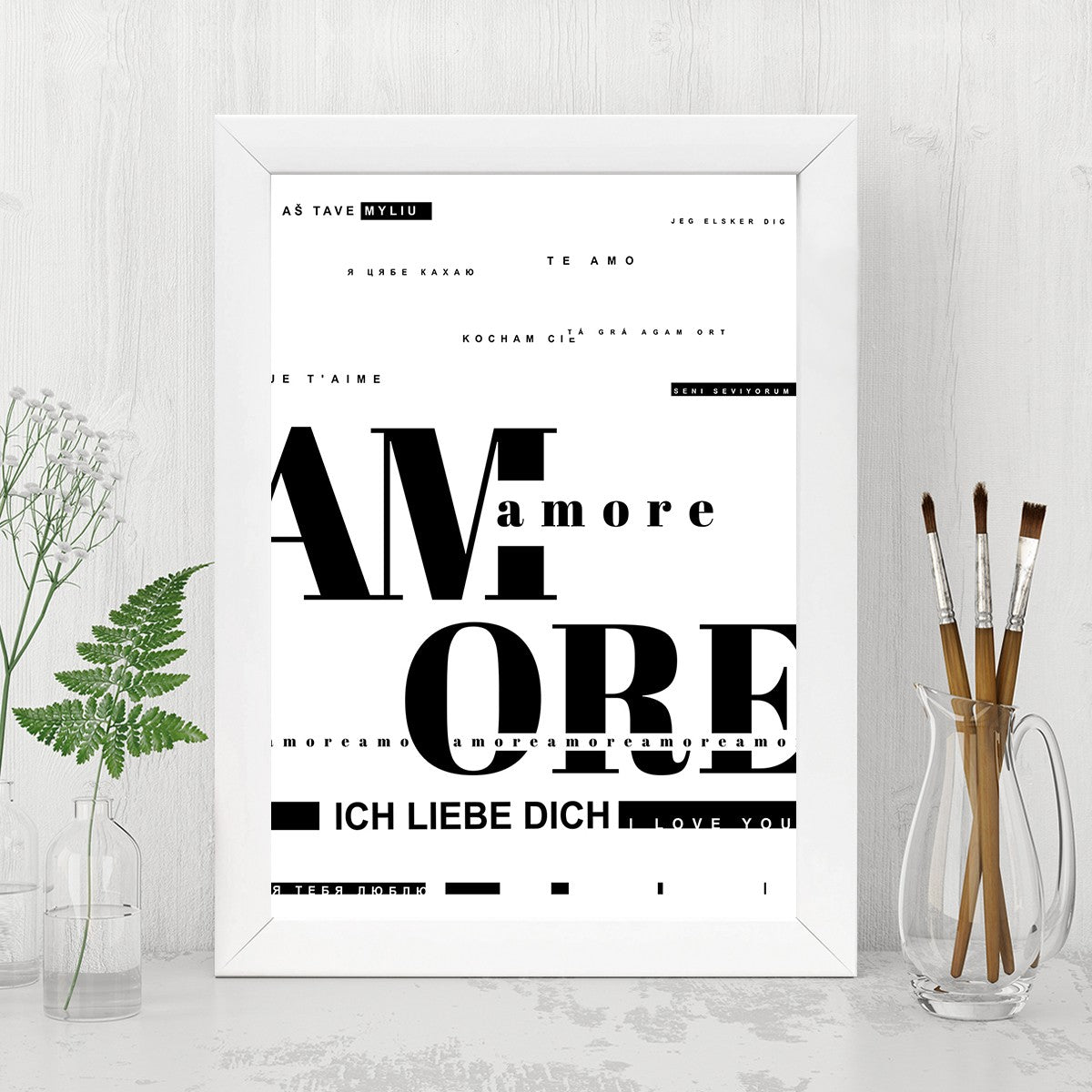 Quadro Decorativo MDF Emoldurado - Arte Multicolor 24x29cm com Moldura de Madeira 2cm