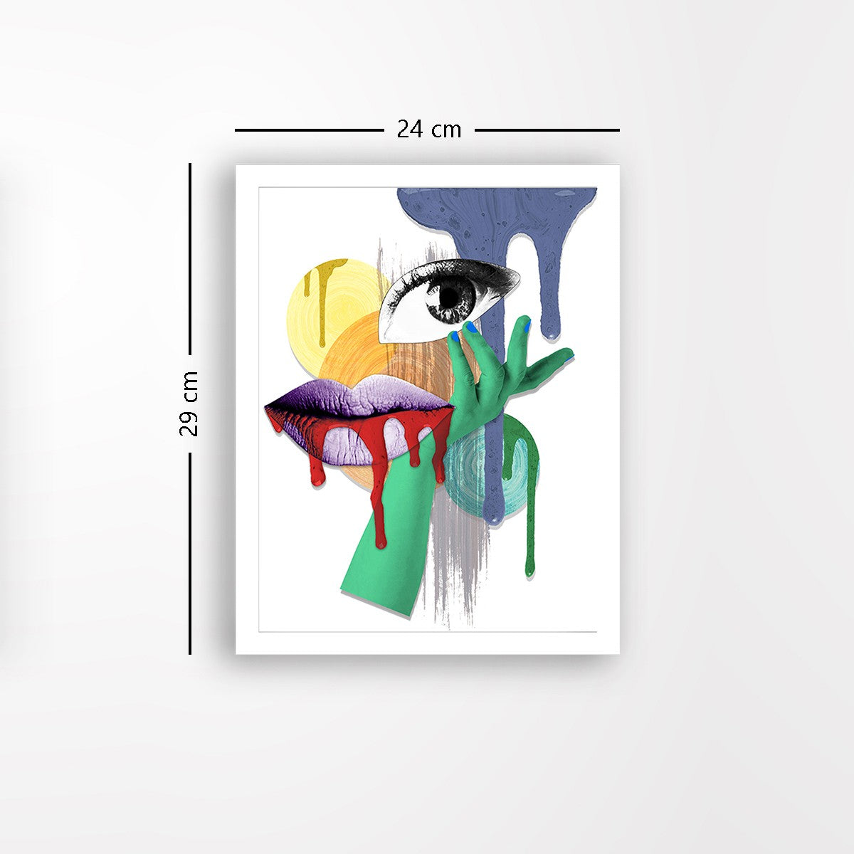 Quadro Decorativo MDF Emoldurado - Arte Multicolor 24x29cm com Moldura de Madeira 2cm