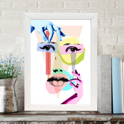 Quadro Decorativo MDF Emoldurado - Arte Multicolor 24x29cm com Moldura de Madeira 2cm