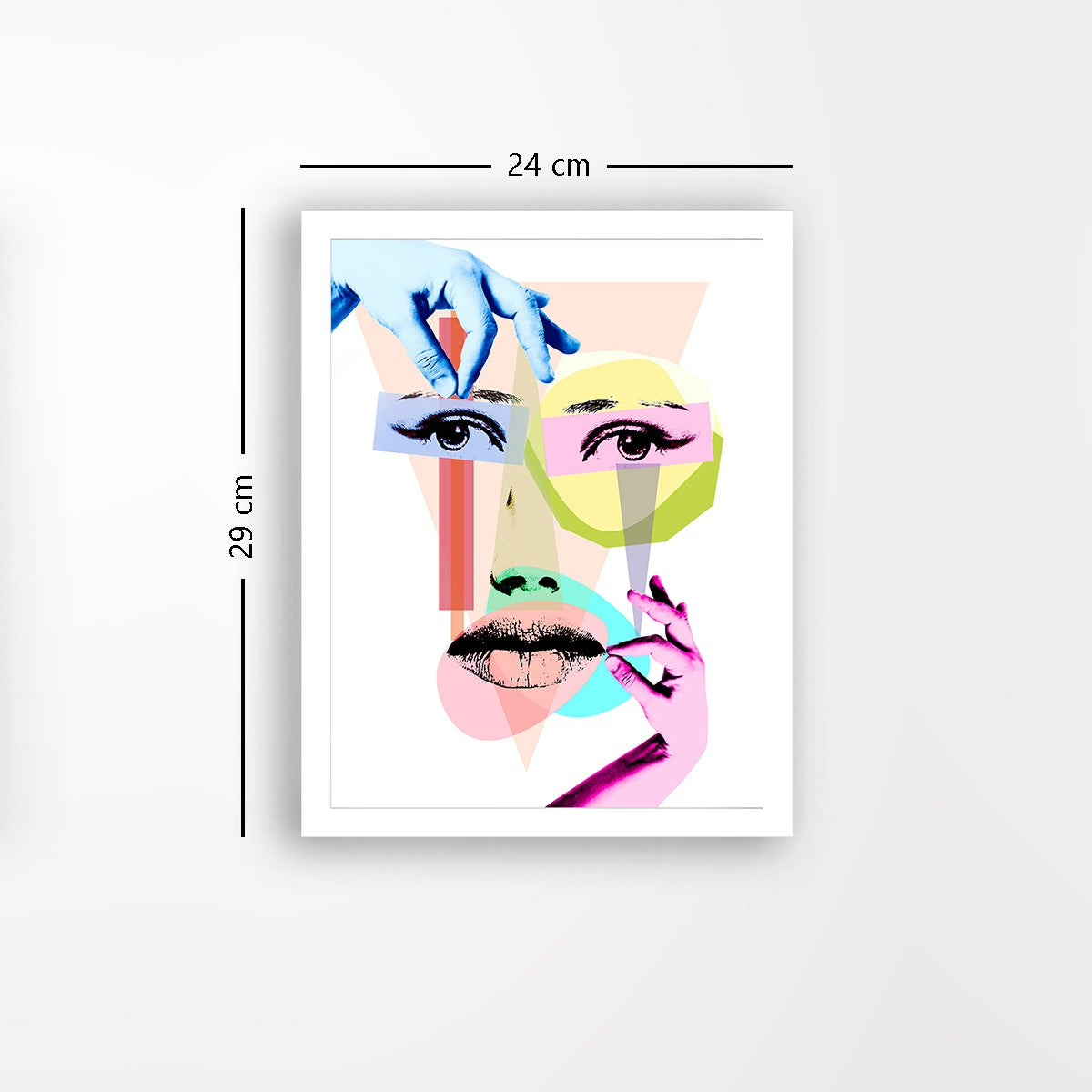 Quadro Decorativo MDF Emoldurado - Arte Multicolor 24x29cm com Moldura de Madeira 2cm