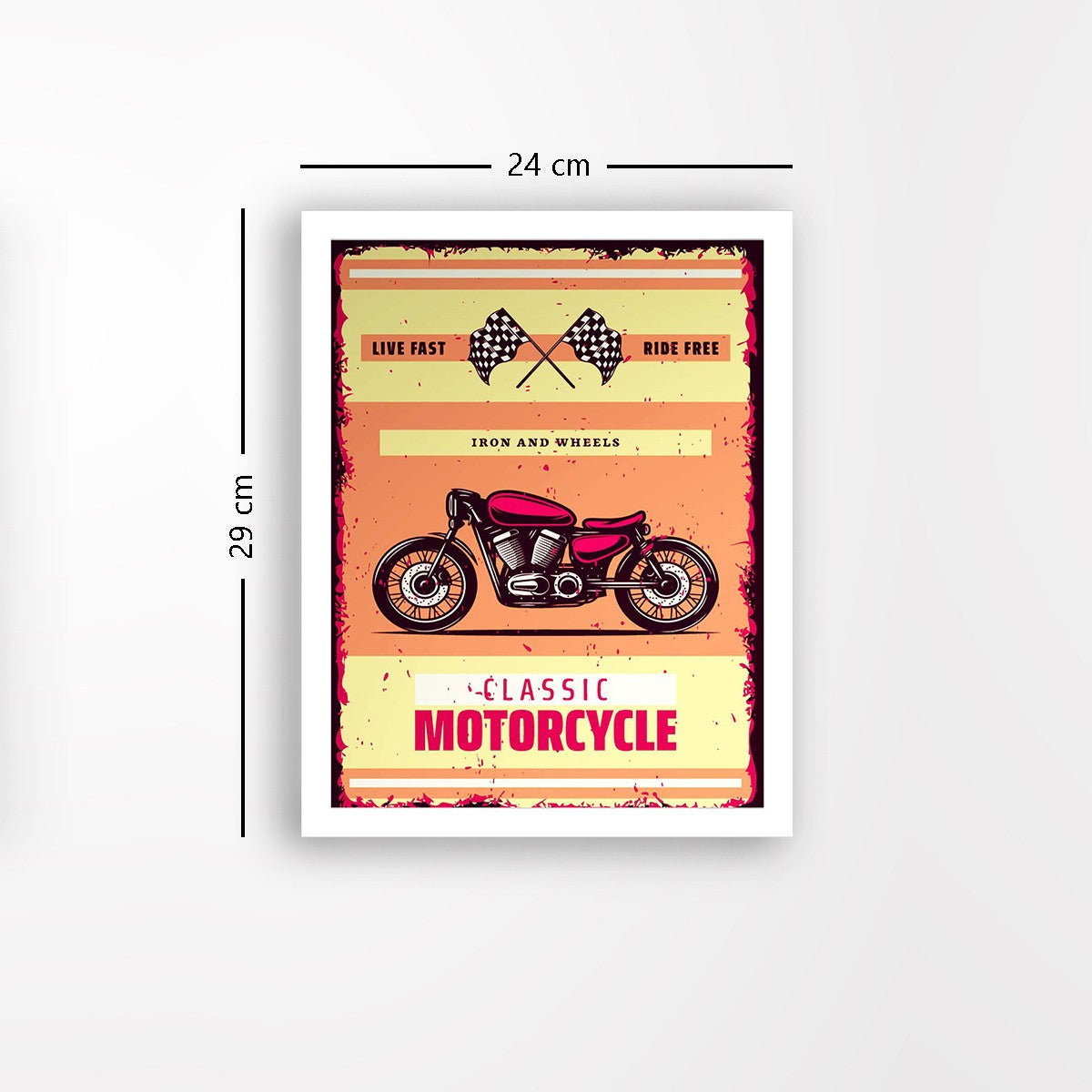 Quadro Decorativo MDF Emoldurado - Arte Multicolor 24x29cm com Moldura de Madeira 2cm