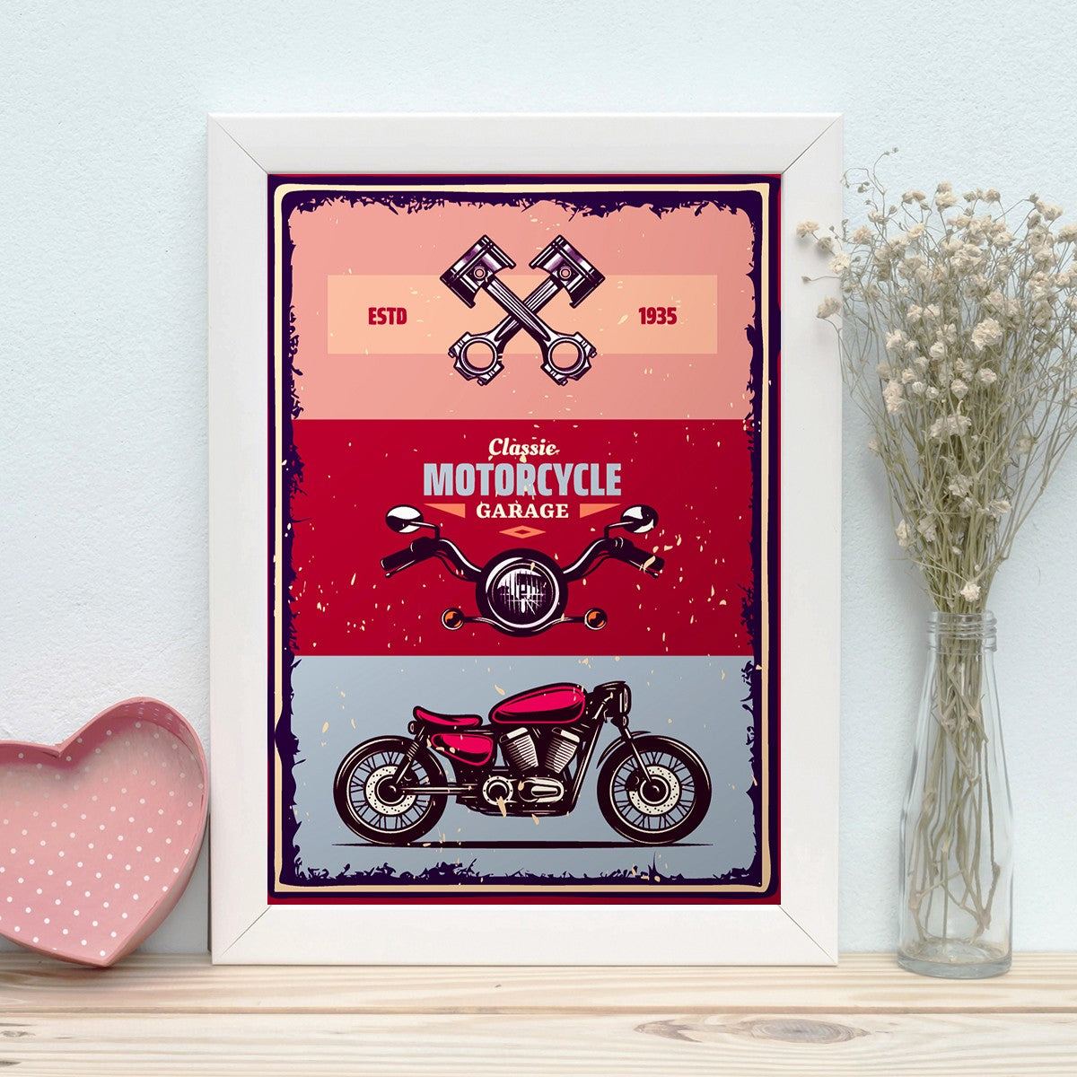 Quadro Decorativo MDF Emoldurado - Arte Multicolor 24x29cm com Moldura de Madeira 2cm