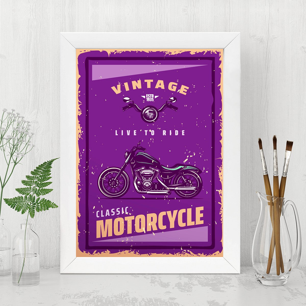 Quadro Decorativo MDF Emoldurado - Arte Multicolor 24x29cm com Moldura de Madeira 2cm