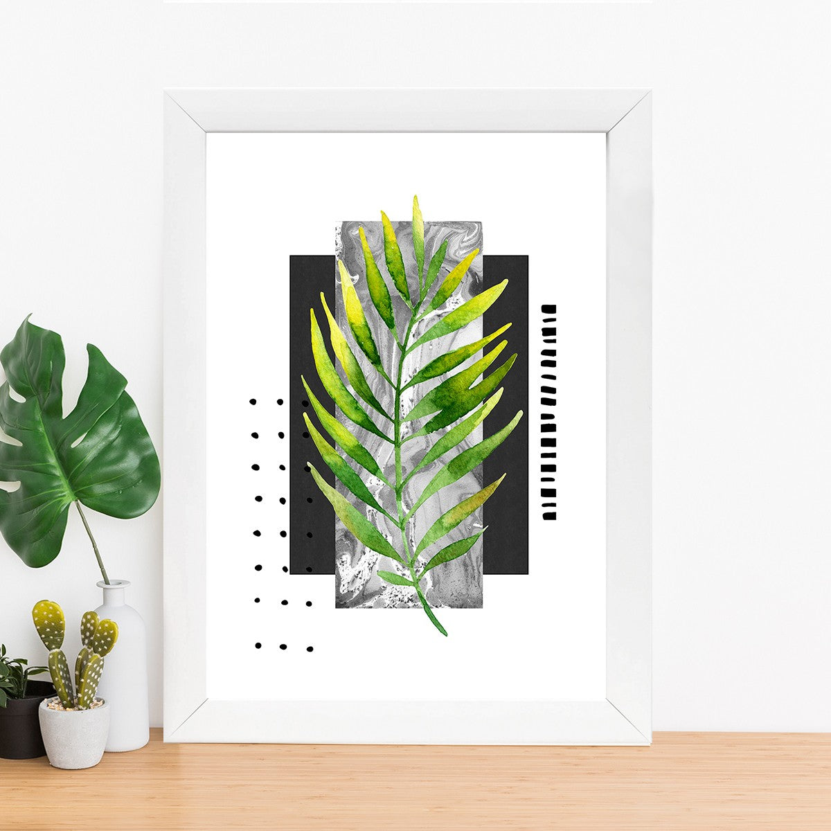 Quadro Decorativo MDF Emoldurado - Arte Multicolor 24x29cm com Moldura de Madeira 2cm