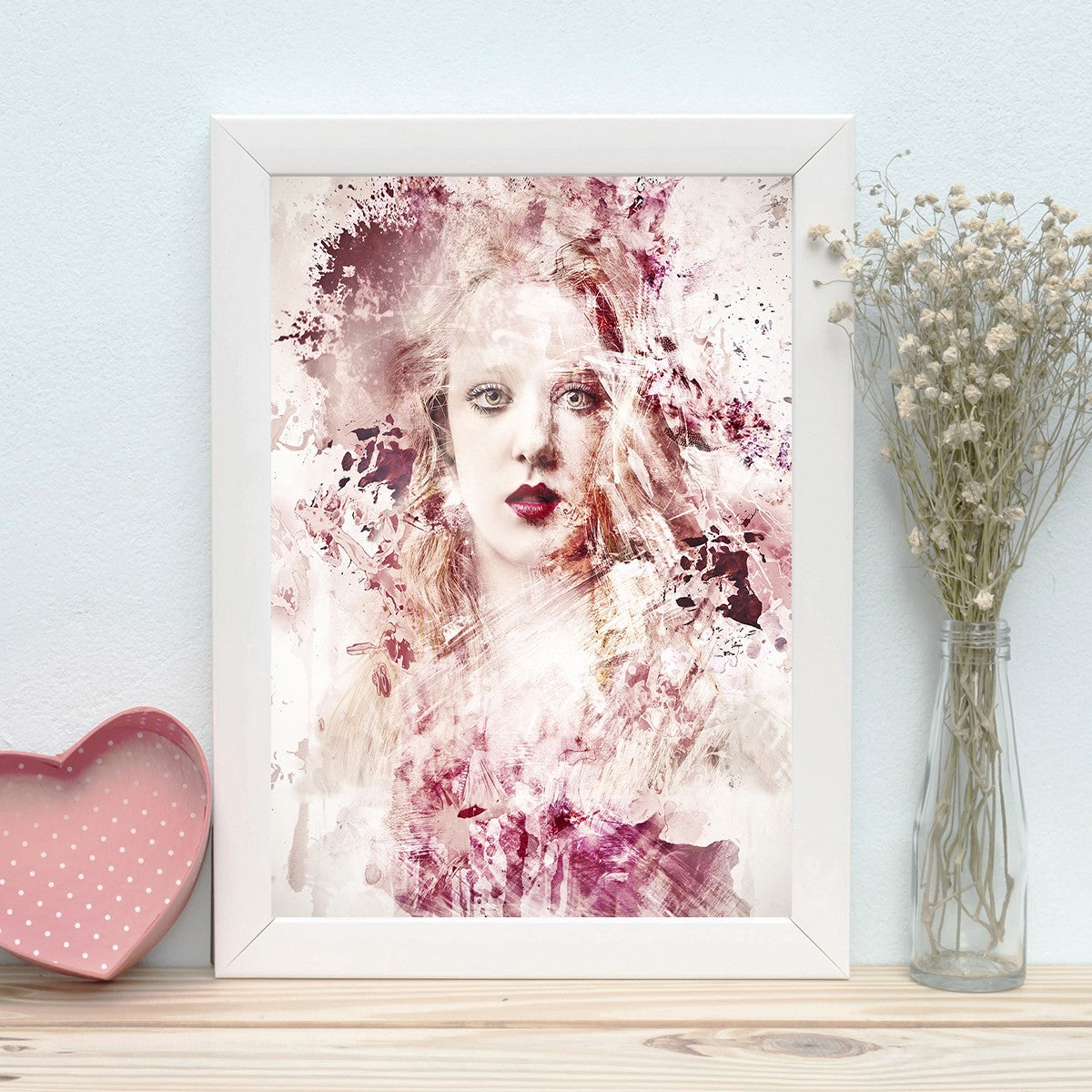 Quadro Decorativo MDF Emoldurado - Arte Multicolor 24x29cm com Moldura de Madeira 2cm