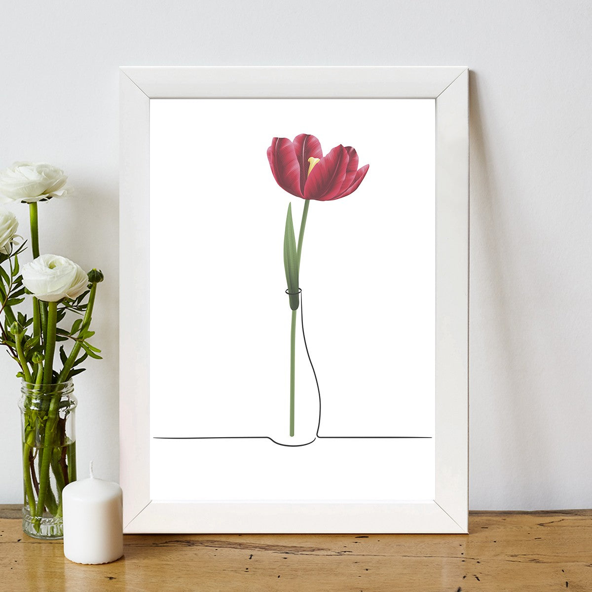 Quadro Decorativo MDF Emoldurado - Arte Multicolor 24x29cm com Moldura de Madeira 2cm