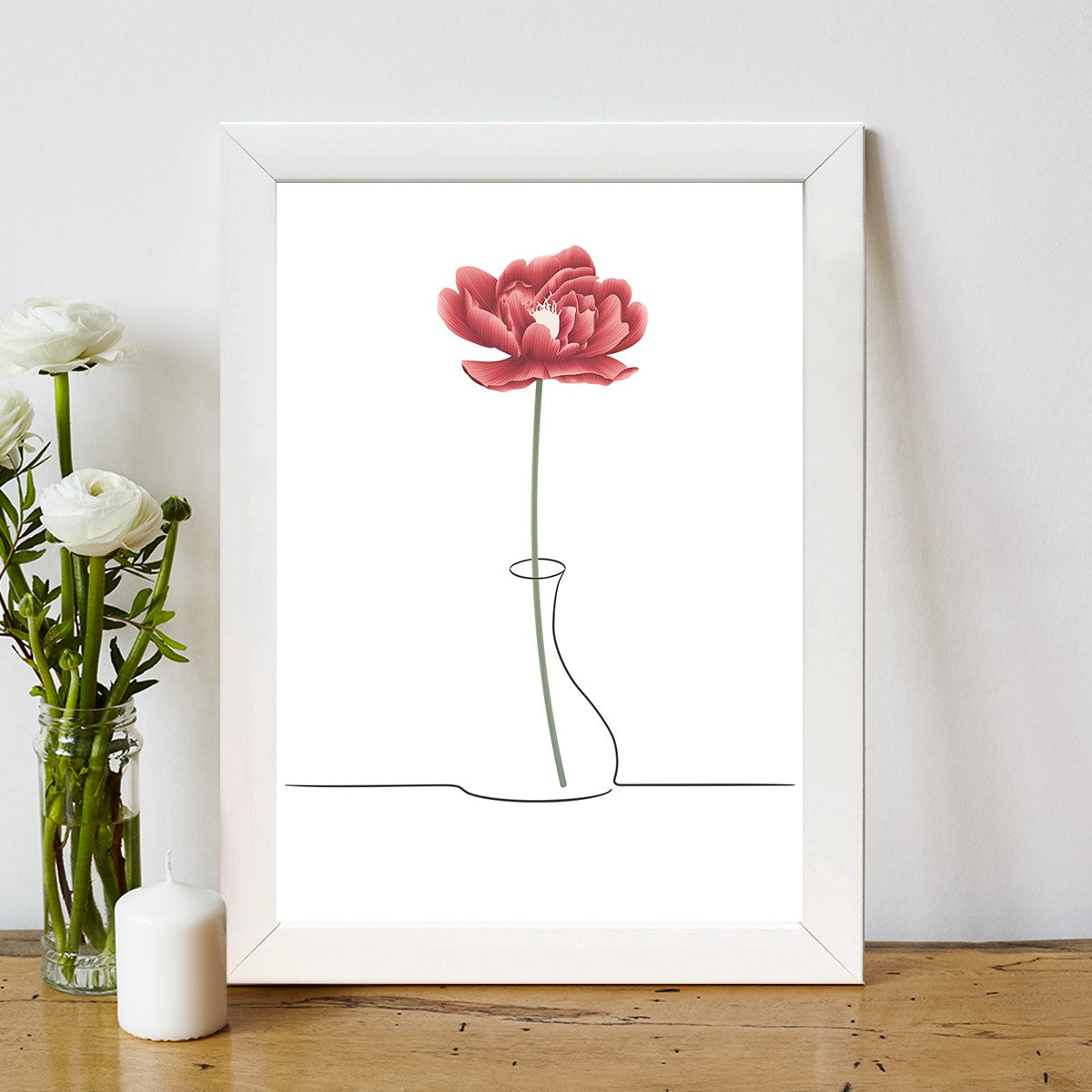 Quadro Decorativo MDF Emoldurado - Arte Multicolor 24x29cm com Moldura de Madeira 2cm