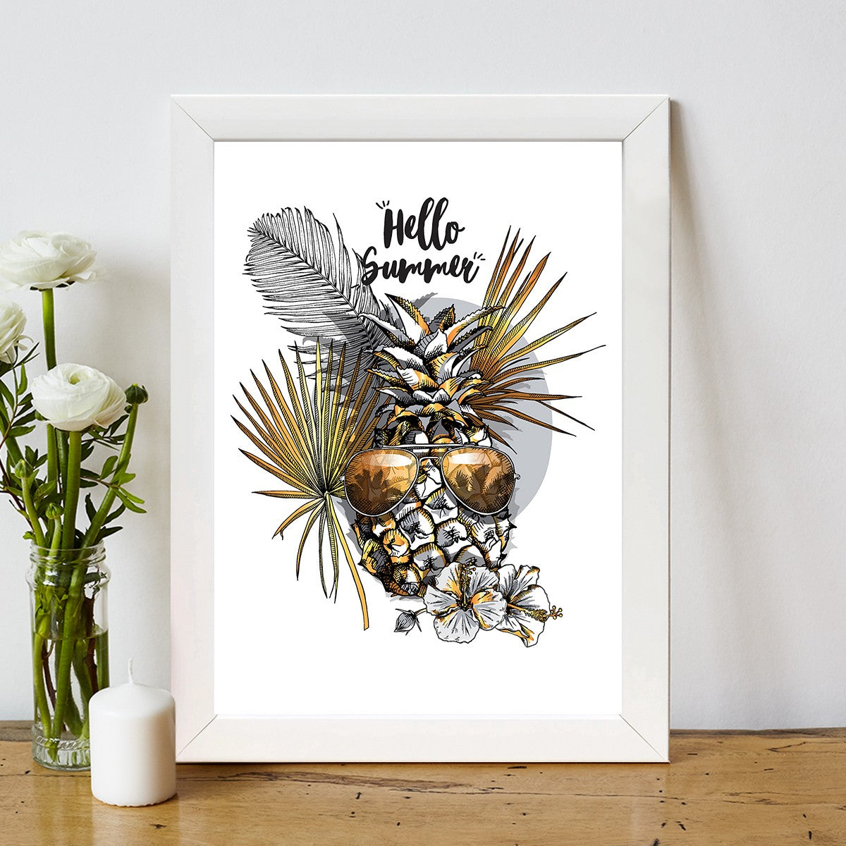 Quadro Decorativo MDF Emoldurado - Arte Multicolor 24x29cm com Moldura de Madeira 2cm