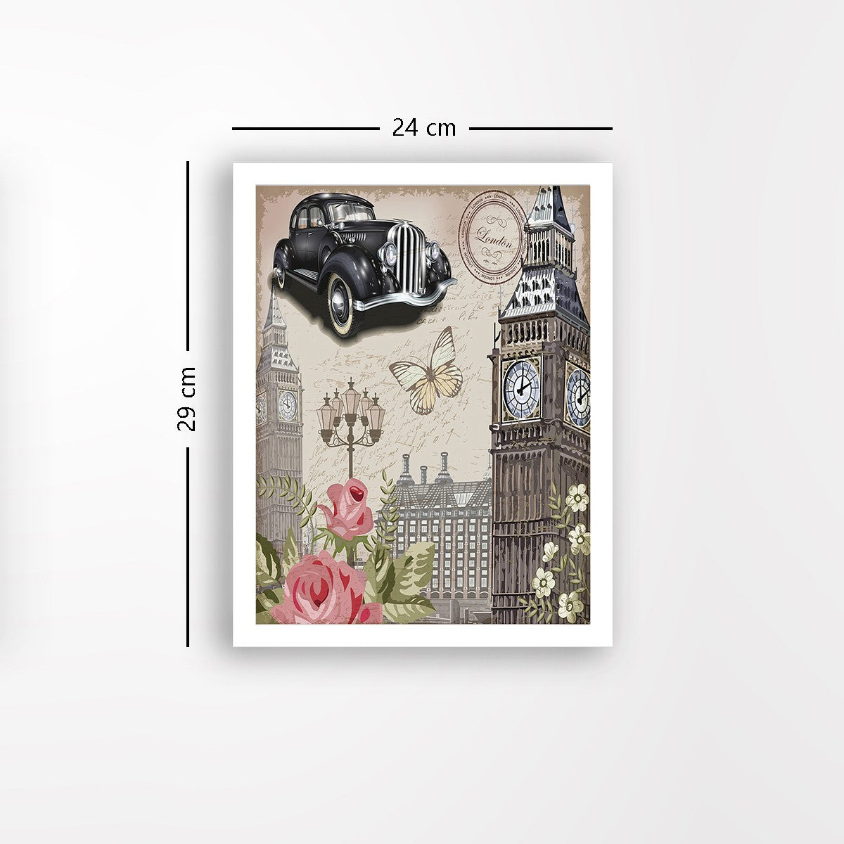 Quadro Decorativo MDF Emoldurado - Arte Multicolor 24x29cm com Moldura de Madeira 2cm