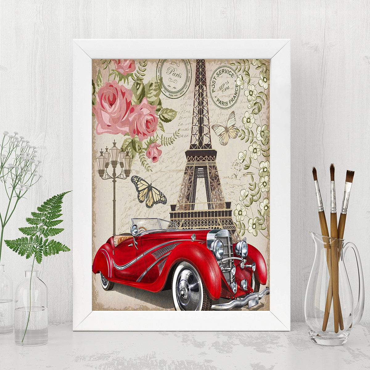 Quadro Decorativo MDF Emoldurado - Arte Multicolor 24x29cm com Moldura de Madeira 2cm