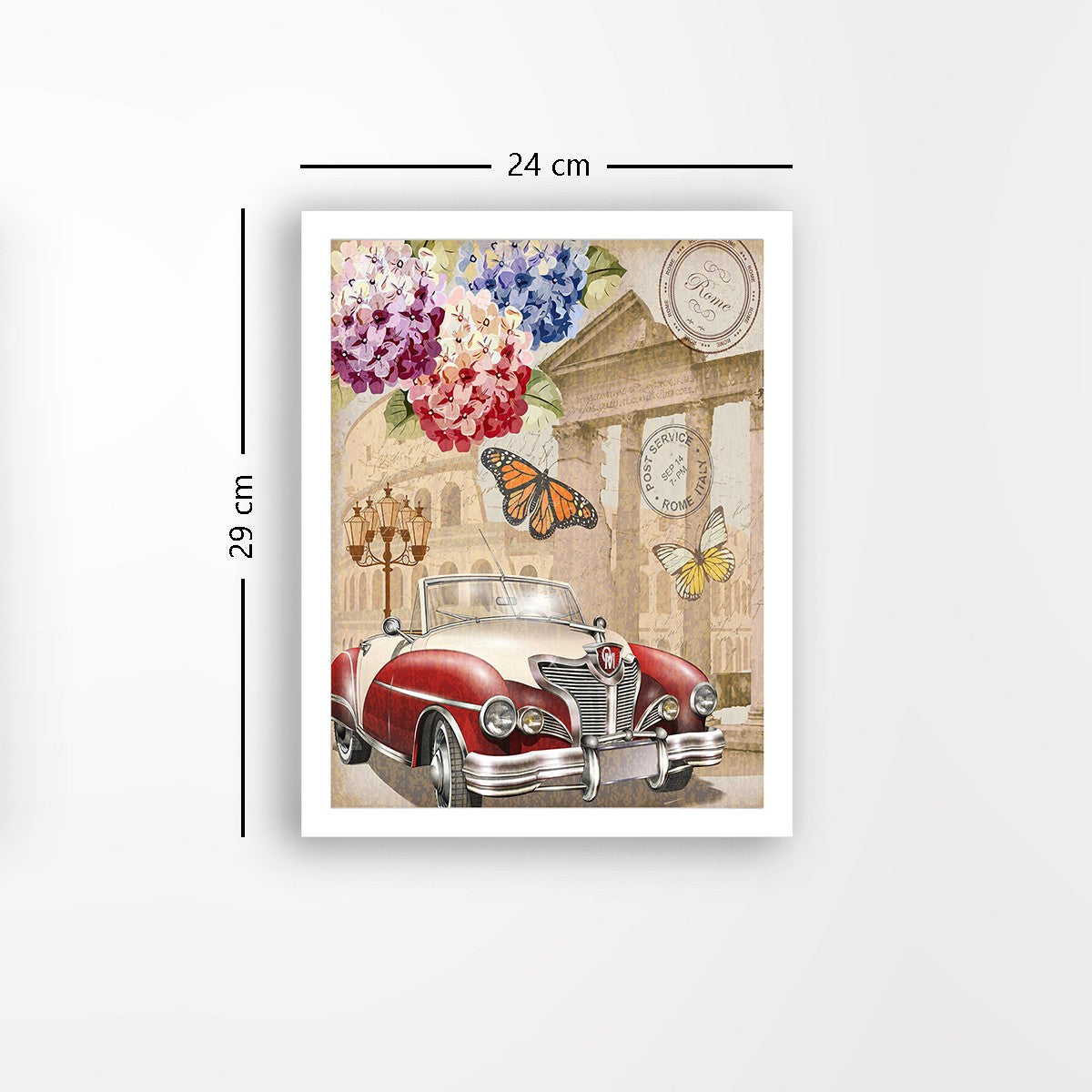 Quadro Decorativo MDF Emoldurado - Arte Multicolor 24x29cm com Moldura de Madeira 2cm