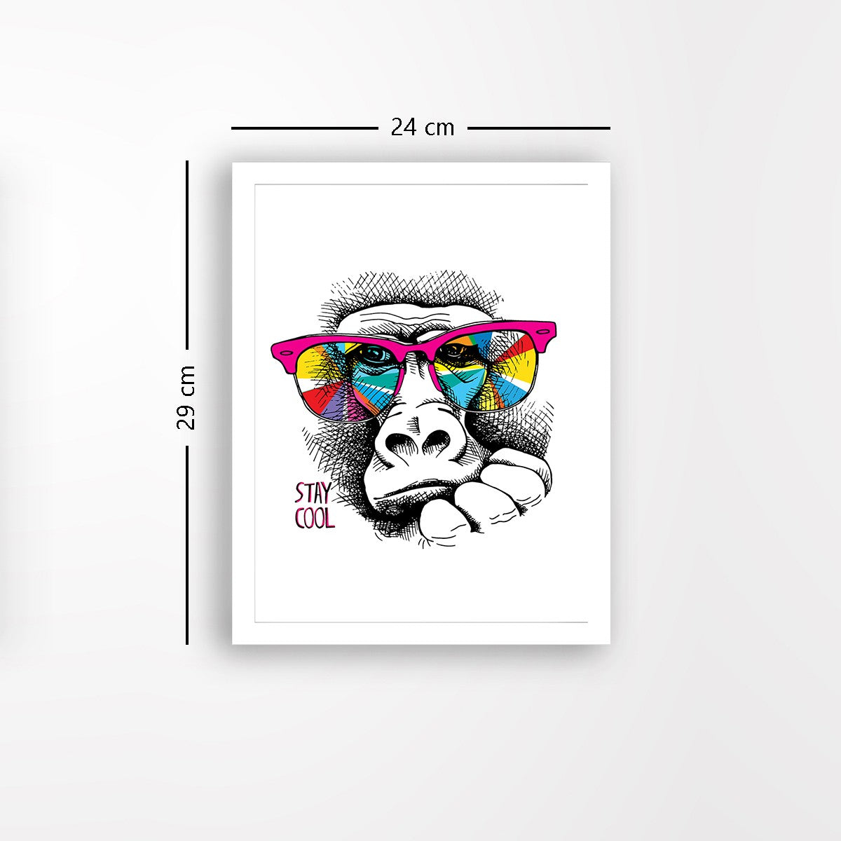 Quadro Decorativo MDF Emoldurado - Arte Multicolor 24x29cm com Moldura de Madeira 2cm