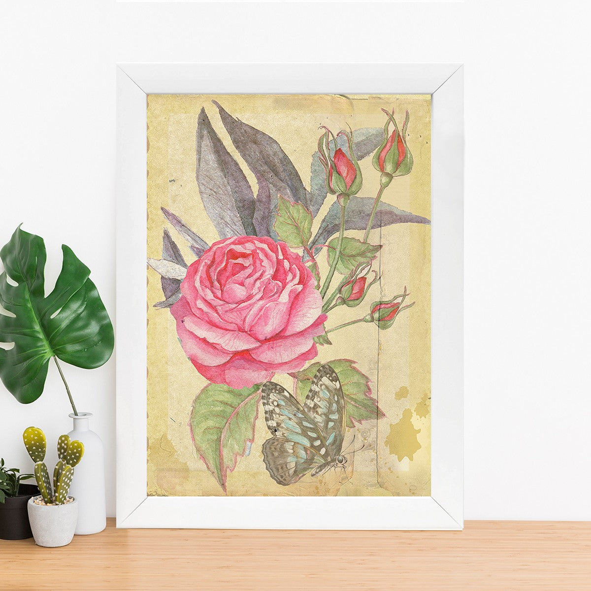 Quadro Decorativo MDF Emoldurado - Arte Multicolor 24x29cm com Moldura de Madeira 2cm