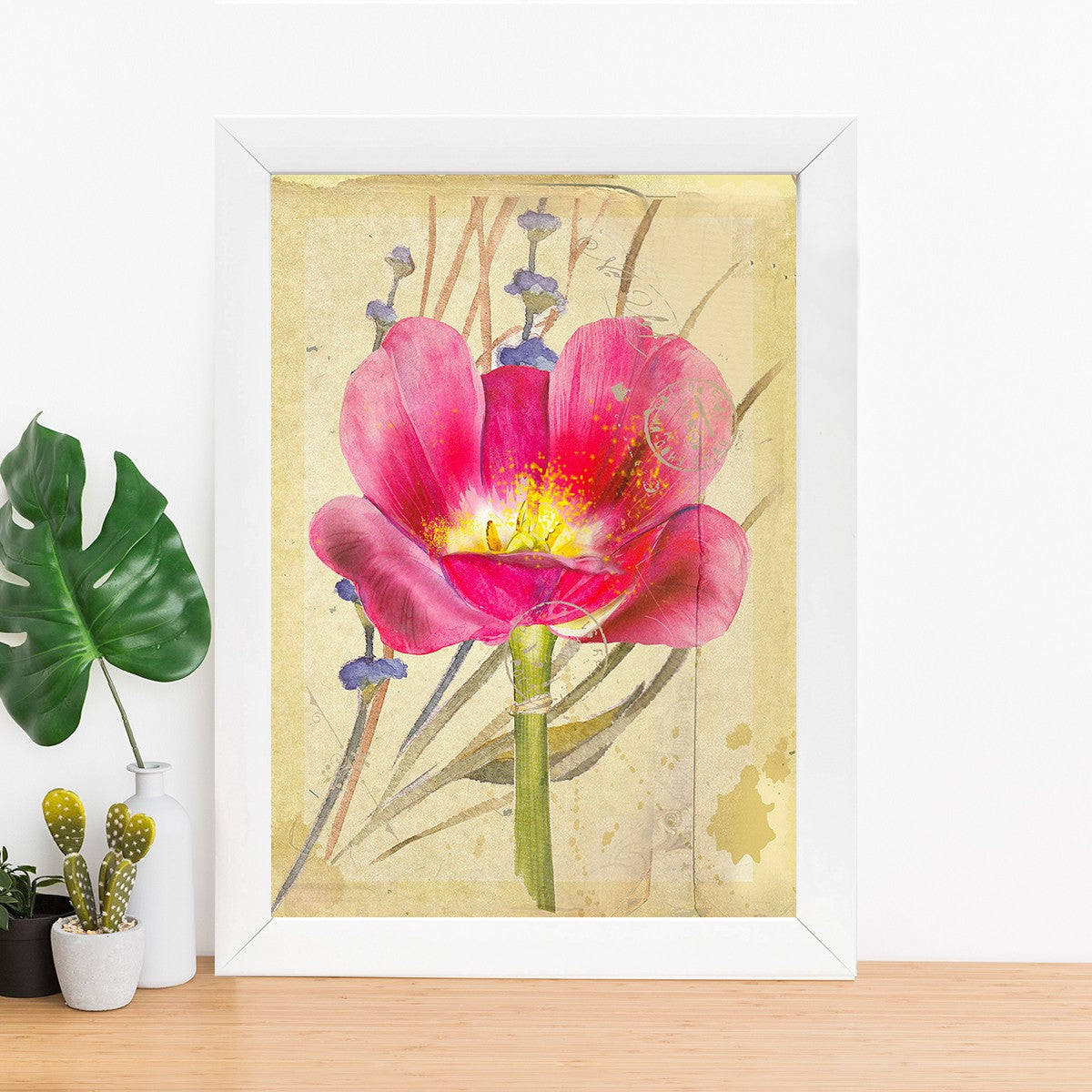 Quadro Decorativo MDF Emoldurado - Arte Multicolor 24x29cm com Moldura de Madeira 2cm