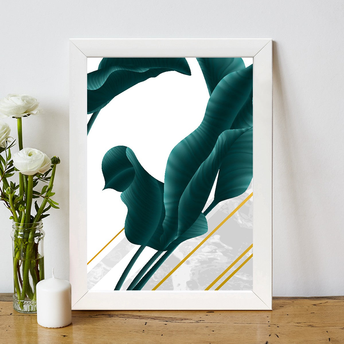 Quadro Decorativo MDF Emoldurado - Arte Multicolor 24x29cm com Moldura de Madeira 2cm