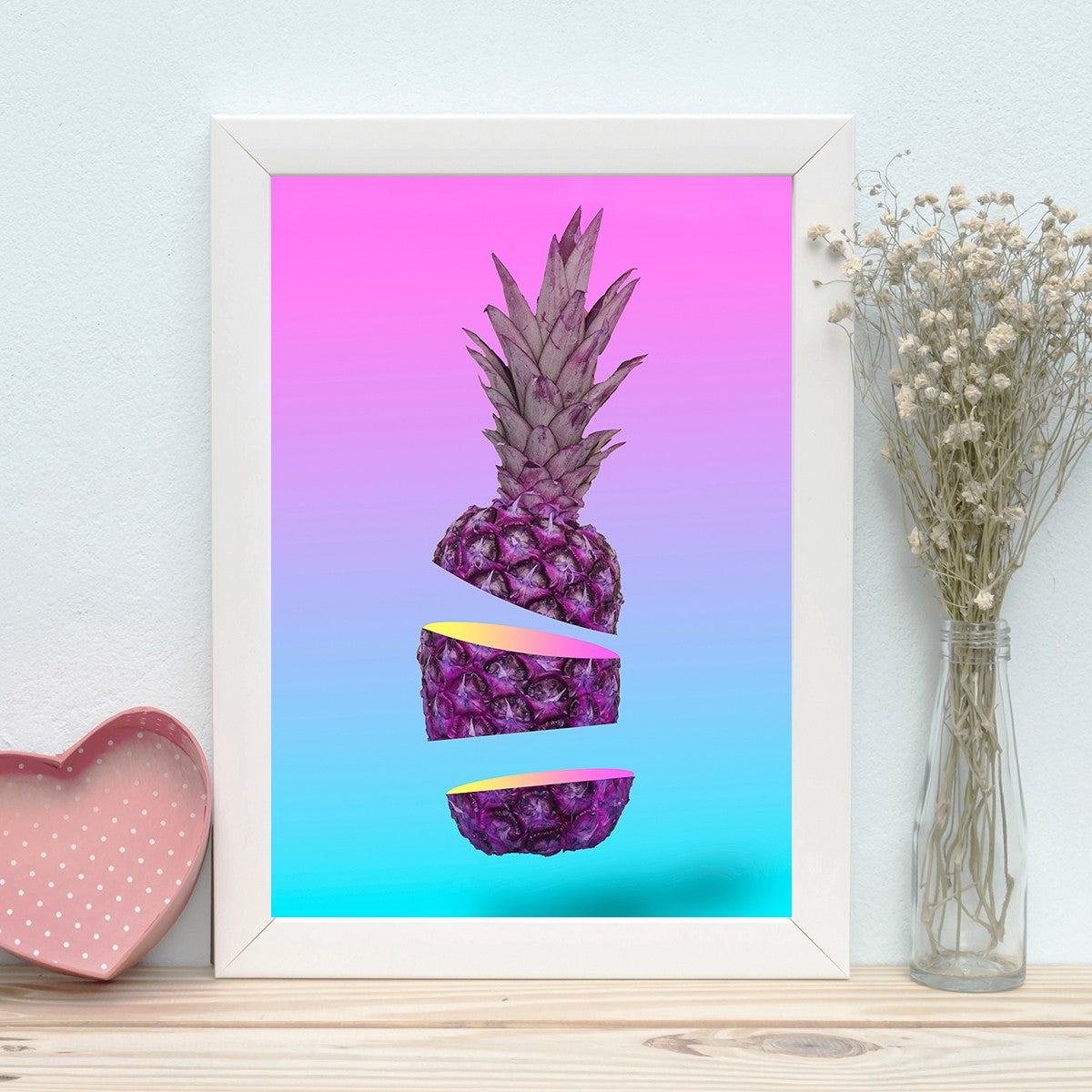 Quadro Decorativo MDF Emoldurado - Arte Multicolor 24x29cm com Moldura de Madeira 2cm