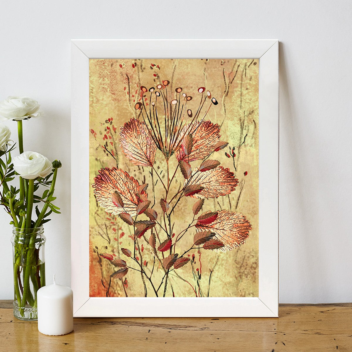 Quadro Decorativo MDF Emoldurado - Arte Multicolor 24x29cm com Moldura de Madeira 2cm