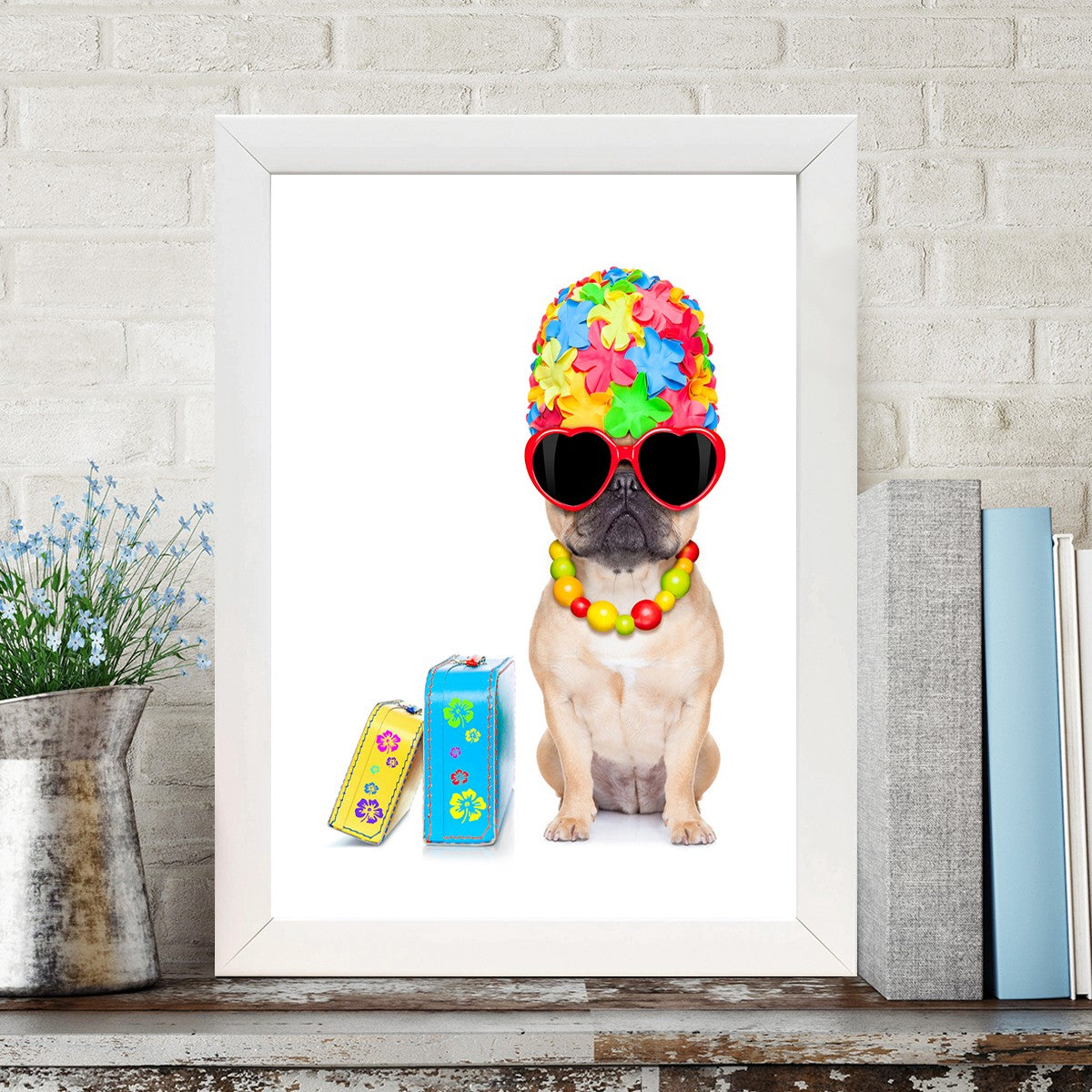 Quadro Decorativo MDF Emoldurado - Arte Multicolor 24x29cm com Moldura de Madeira 2cm