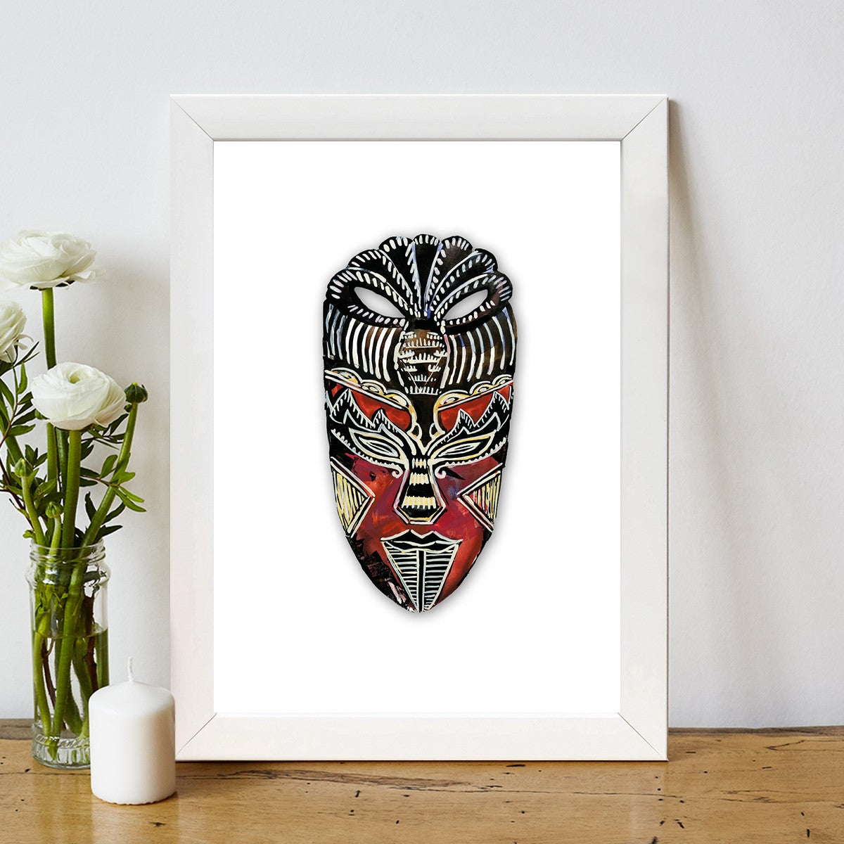 Quadro Decorativo MDF Emoldurado - Arte Multicolor 24x29cm com Moldura de Madeira 2cm