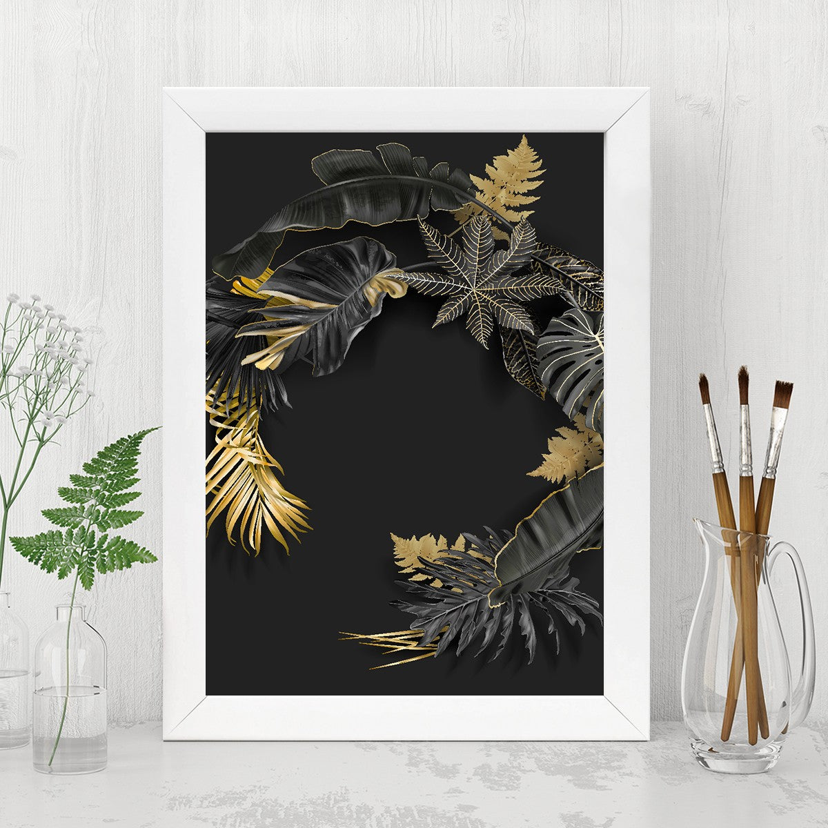 Quadro Decorativo MDF Emoldurado - Arte Multicolor 24x29cm com Moldura de Madeira 2cm