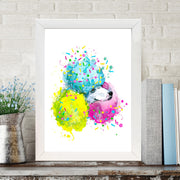 Quadro Decorativo MDF Emoldurado - Arte Multicolor 24x29cm com Moldura de Madeira 2cm