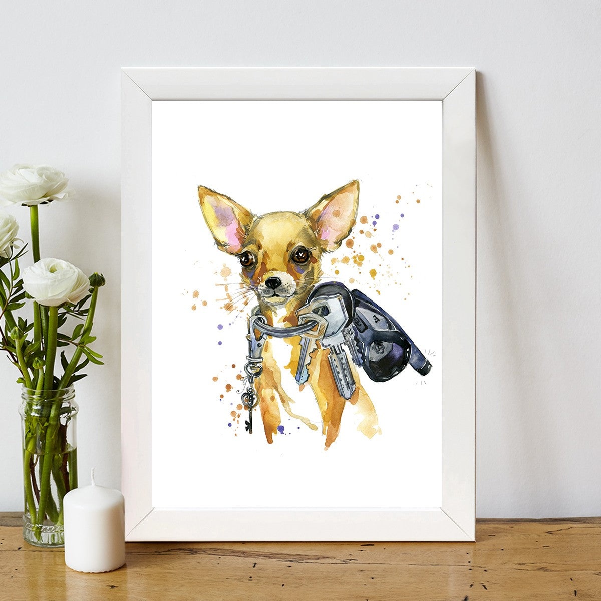 Quadro Decorativo MDF Emoldurado - Arte Multicolor 24x29cm com Moldura de Madeira 2cm