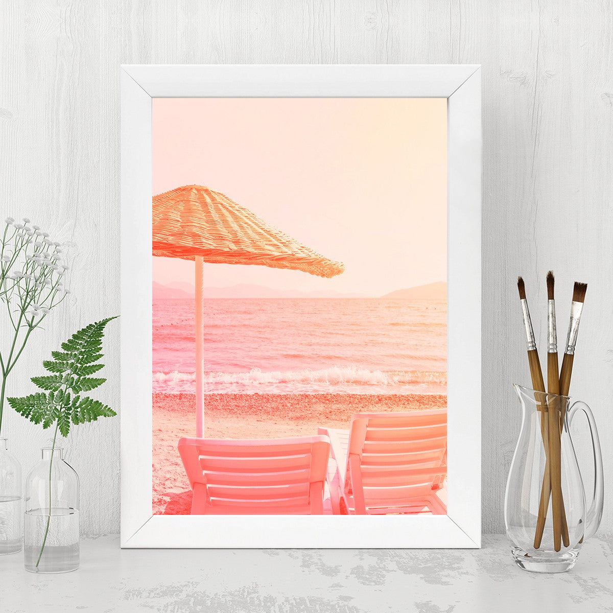 Quadro Decorativo MDF Emoldurado - Arte Multicolor 24x29cm com Moldura de Madeira 2cm