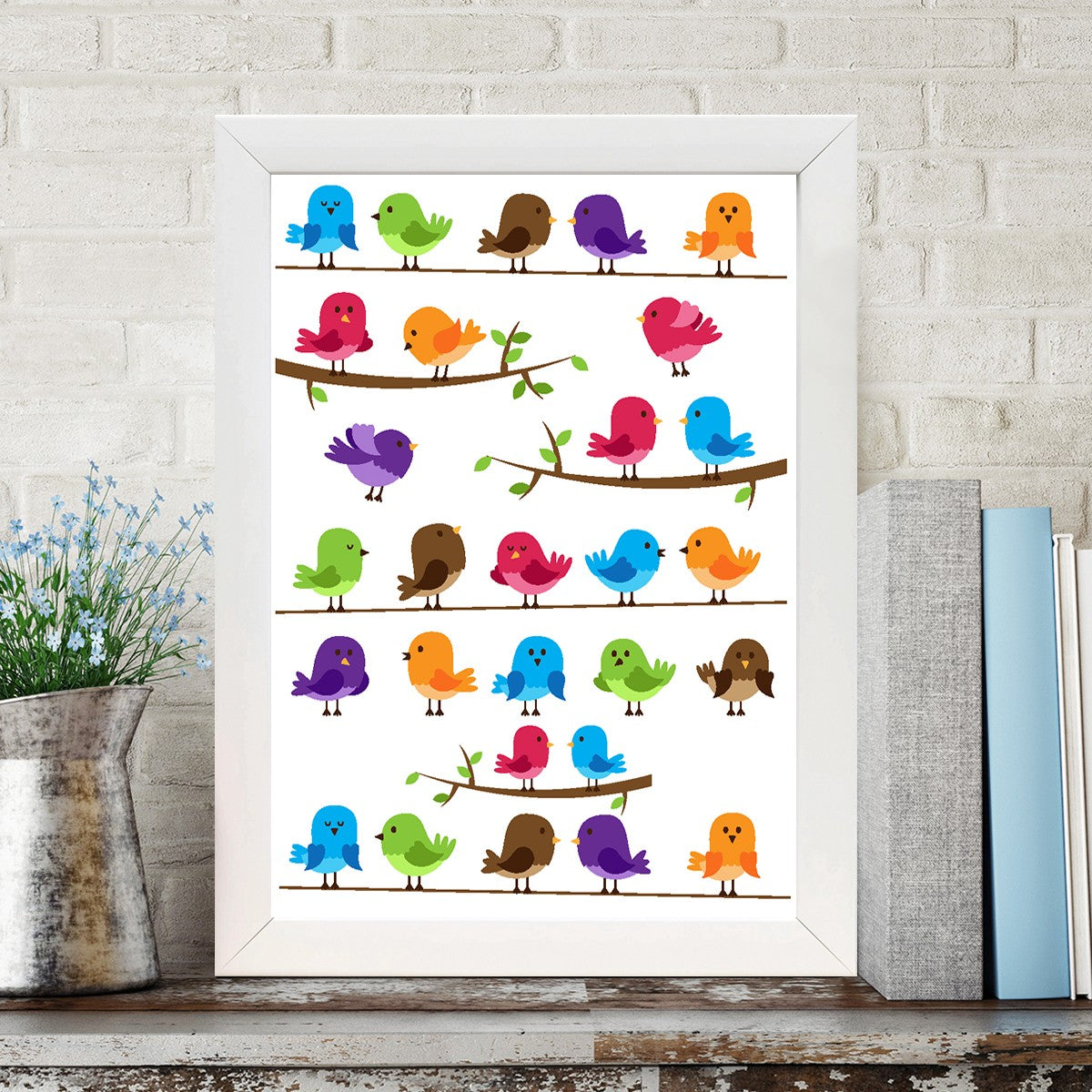 Quadro Decorativo MDF Emoldurado - Arte Multicolor 24x29cm com Moldura de Madeira 2cm