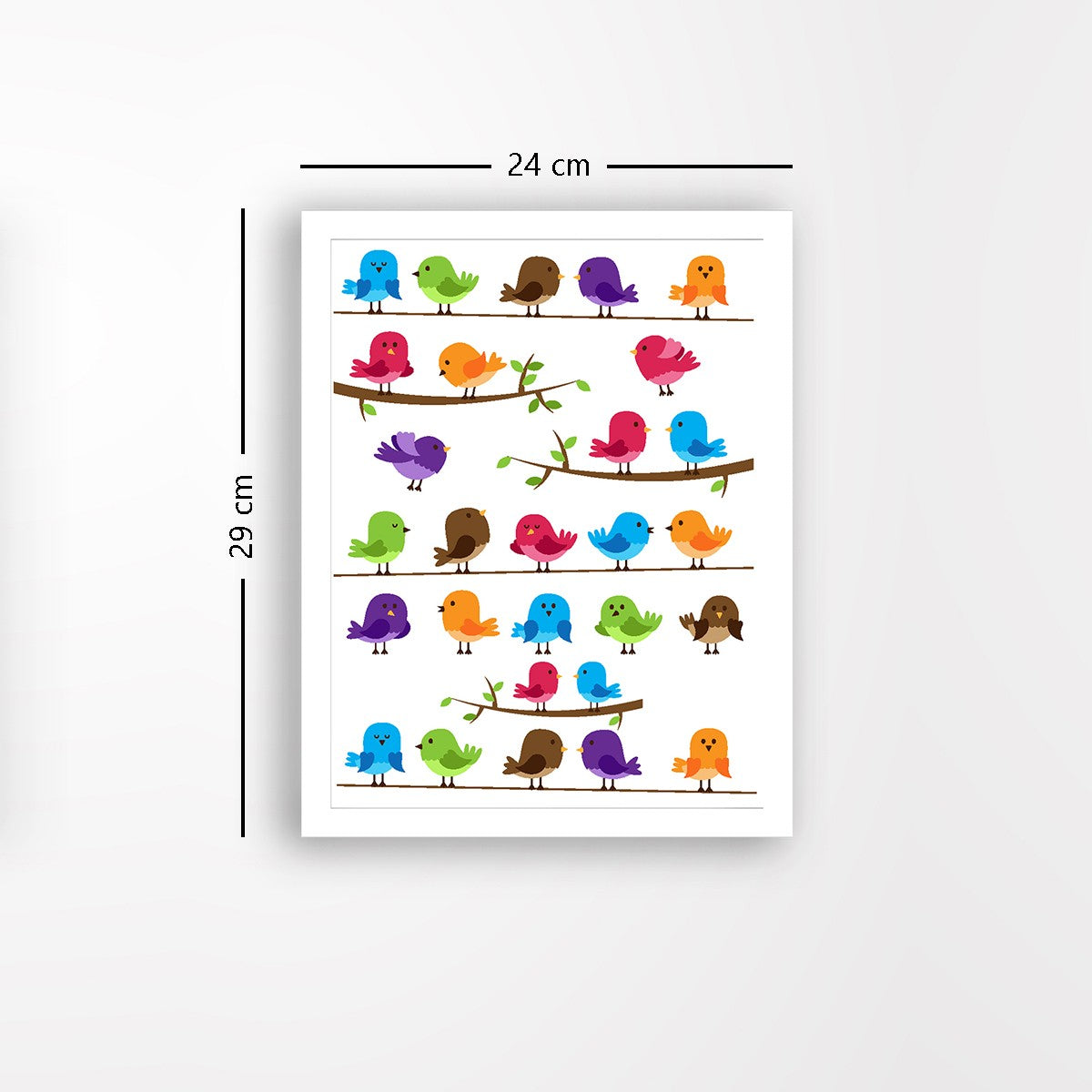 Quadro Decorativo MDF Emoldurado - Arte Multicolor 24x29cm com Moldura de Madeira 2cm