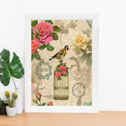 Quadro Decorativo MDF Emoldurado - Arte Multicolor 24x29cm com Moldura de Madeira 2cm