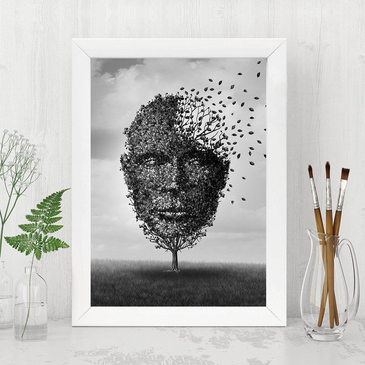 Quadro Decorativo MDF Emoldurado - Arte Multicolor 24x29cm com Moldura de Madeira 2cm