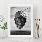 Quadro Decorativo MDF Emoldurado - Arte Multicolor 24x29cm com Moldura de Madeira 2cm