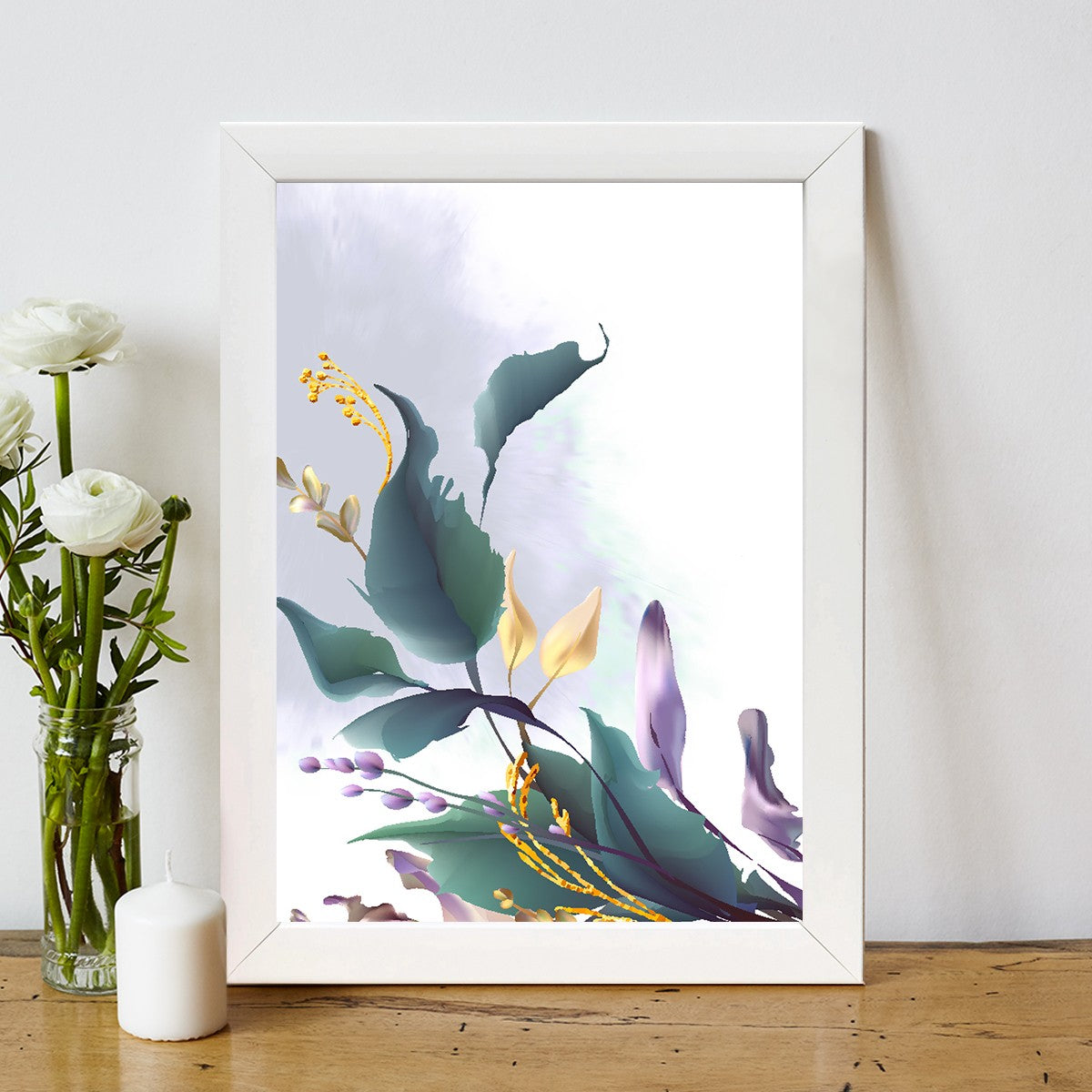 Quadro Decorativo MDF Emoldurado - Arte Multicolor 24x29cm com Moldura de Madeira 2cm