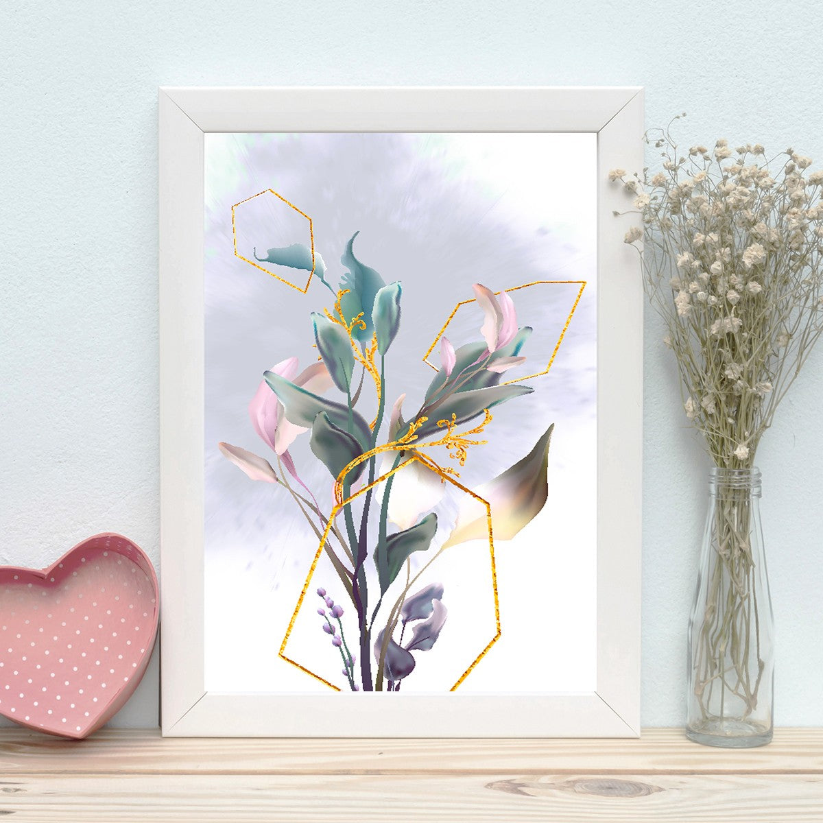 Quadro Decorativo MDF Emoldurado - Arte Multicolor 24x29cm com Moldura de Madeira 2cm