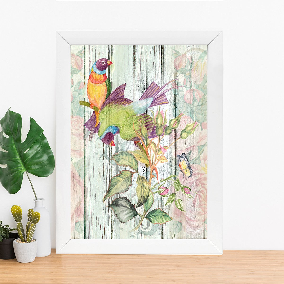 Quadro Decorativo MDF Emoldurado - Arte Multicolor 24x29cm com Moldura de Madeira 2cm