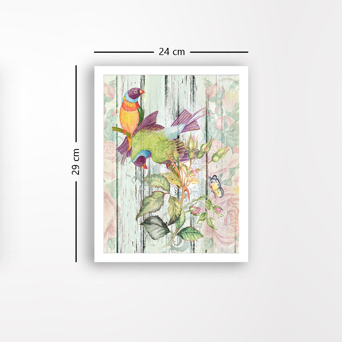 Quadro Decorativo MDF Emoldurado - Arte Multicolor 24x29cm com Moldura de Madeira 2cm