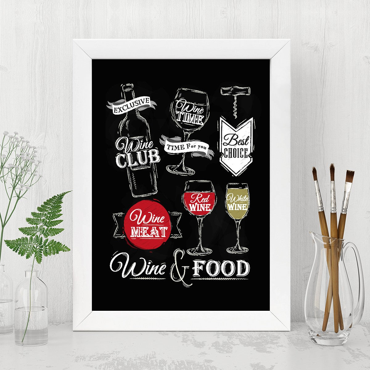 Quadro Decorativo MDF Emoldurado - Arte Multicolor 24x29cm com Moldura de Madeira 2cm