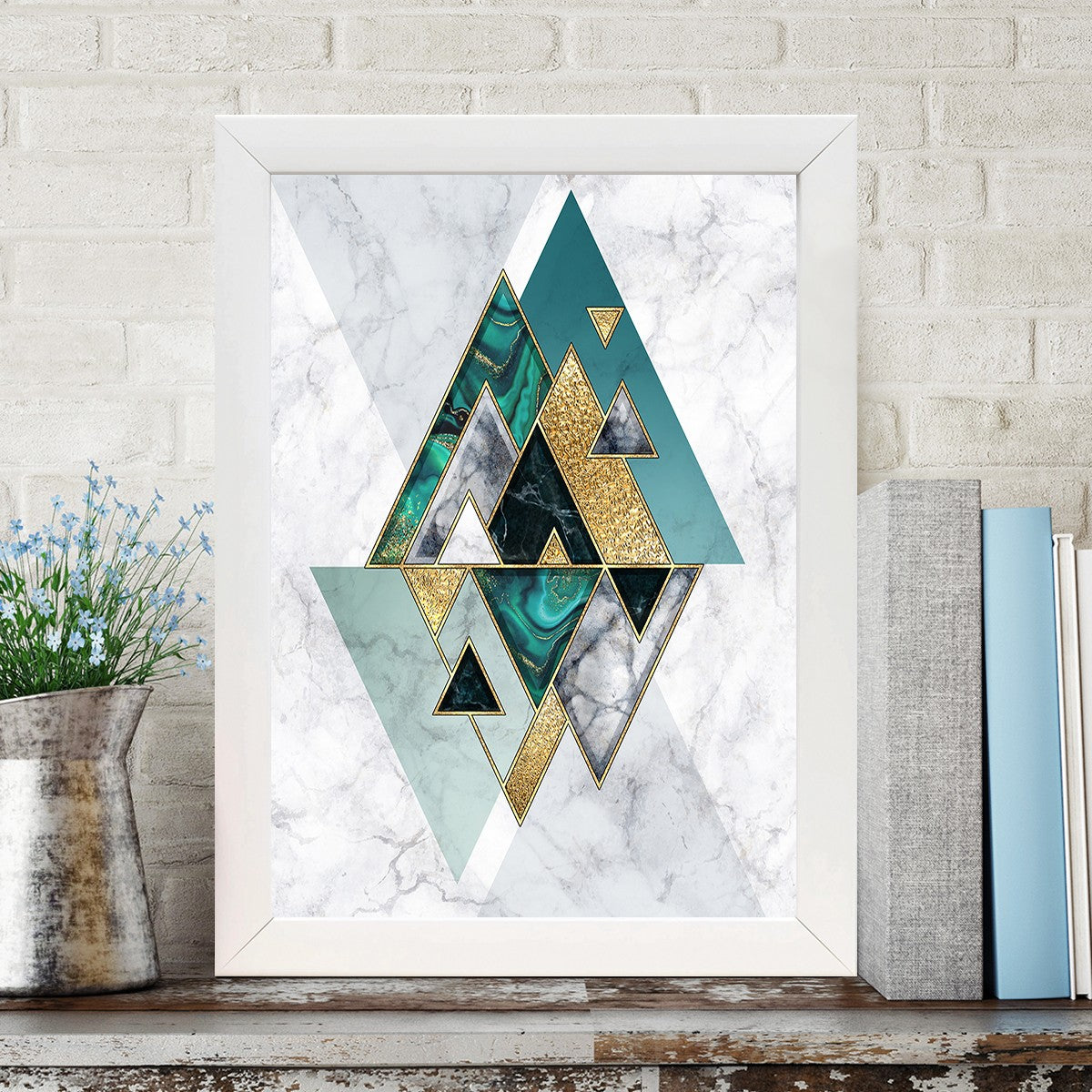 Quadro Decorativo MDF Emoldurado - Arte Multicolor 24x29cm com Moldura de Madeira 2cm