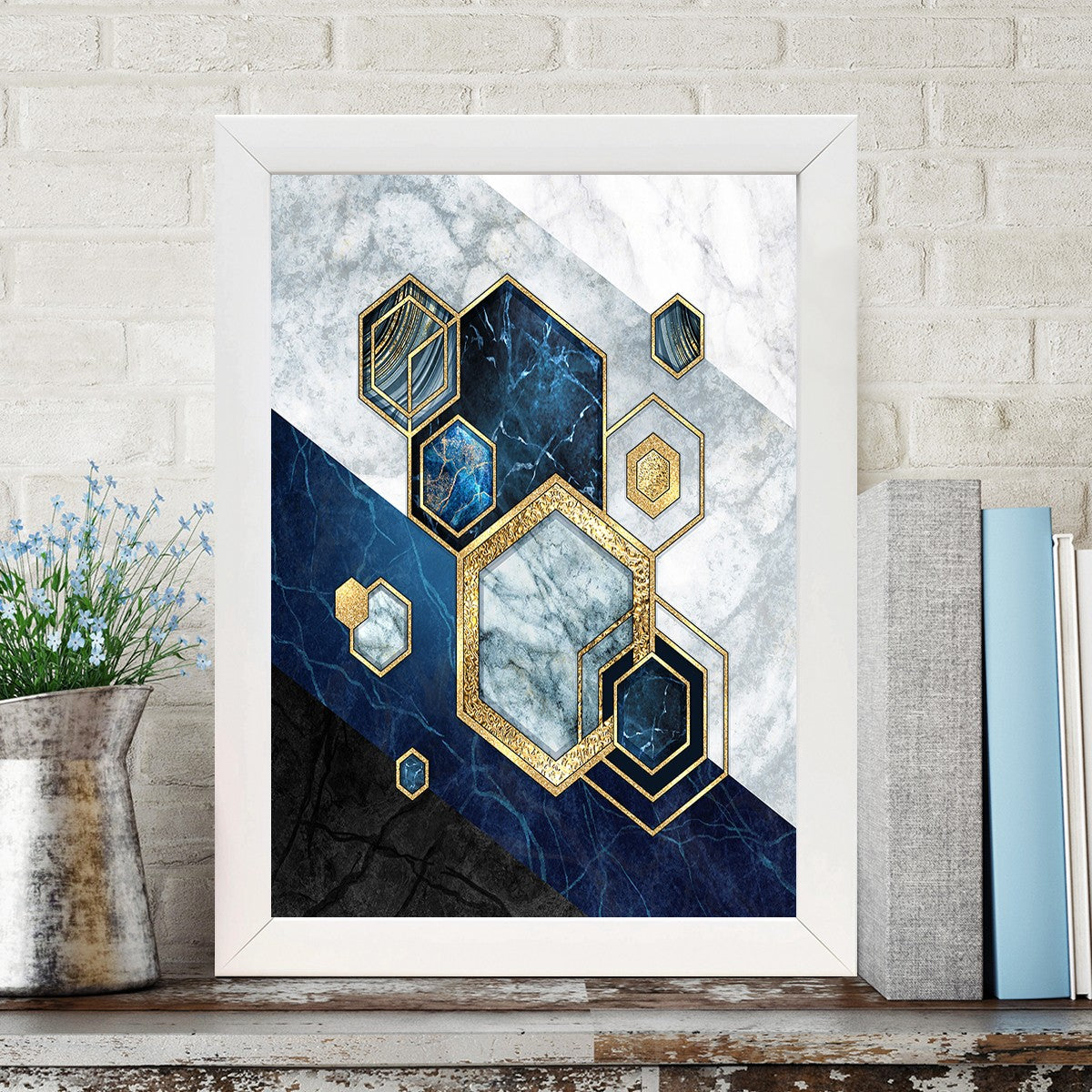 Quadro Decorativo MDF Emoldurado - Arte Multicolor 24x29cm com Moldura de Madeira 2cm