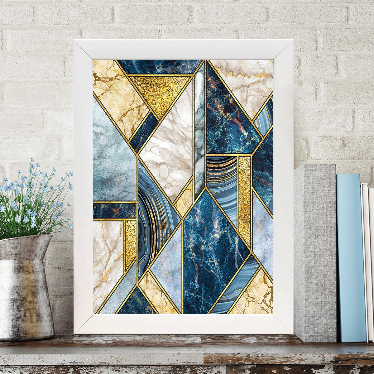 Quadro Decorativo MDF Emoldurado - Arte Multicolor 24x29cm com Moldura de Madeira 2cm