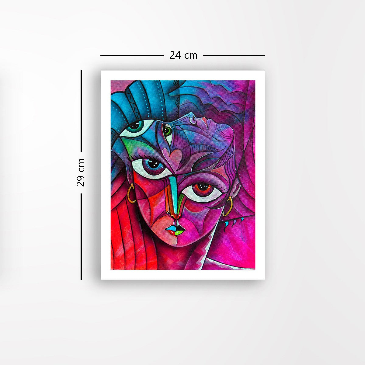 Quadro Decorativo MDF Emoldurado - Arte Multicolor 24x29cm com Moldura de Madeira 2cm