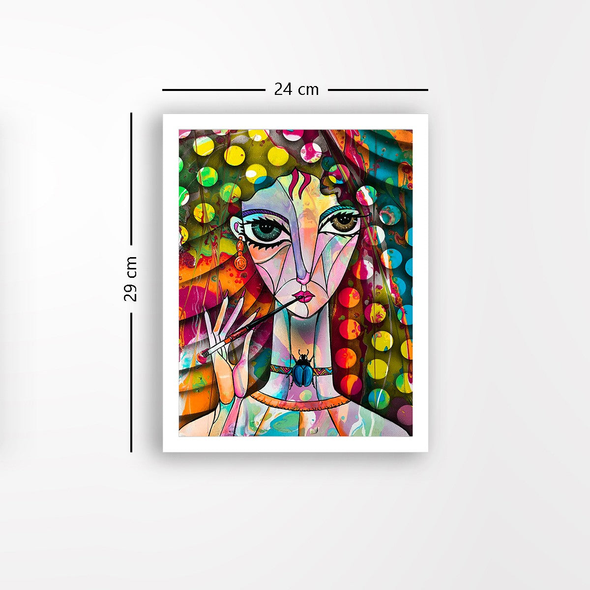 Quadro Decorativo MDF Emoldurado - Arte Multicolor 24x29cm com Moldura de Madeira 2cm