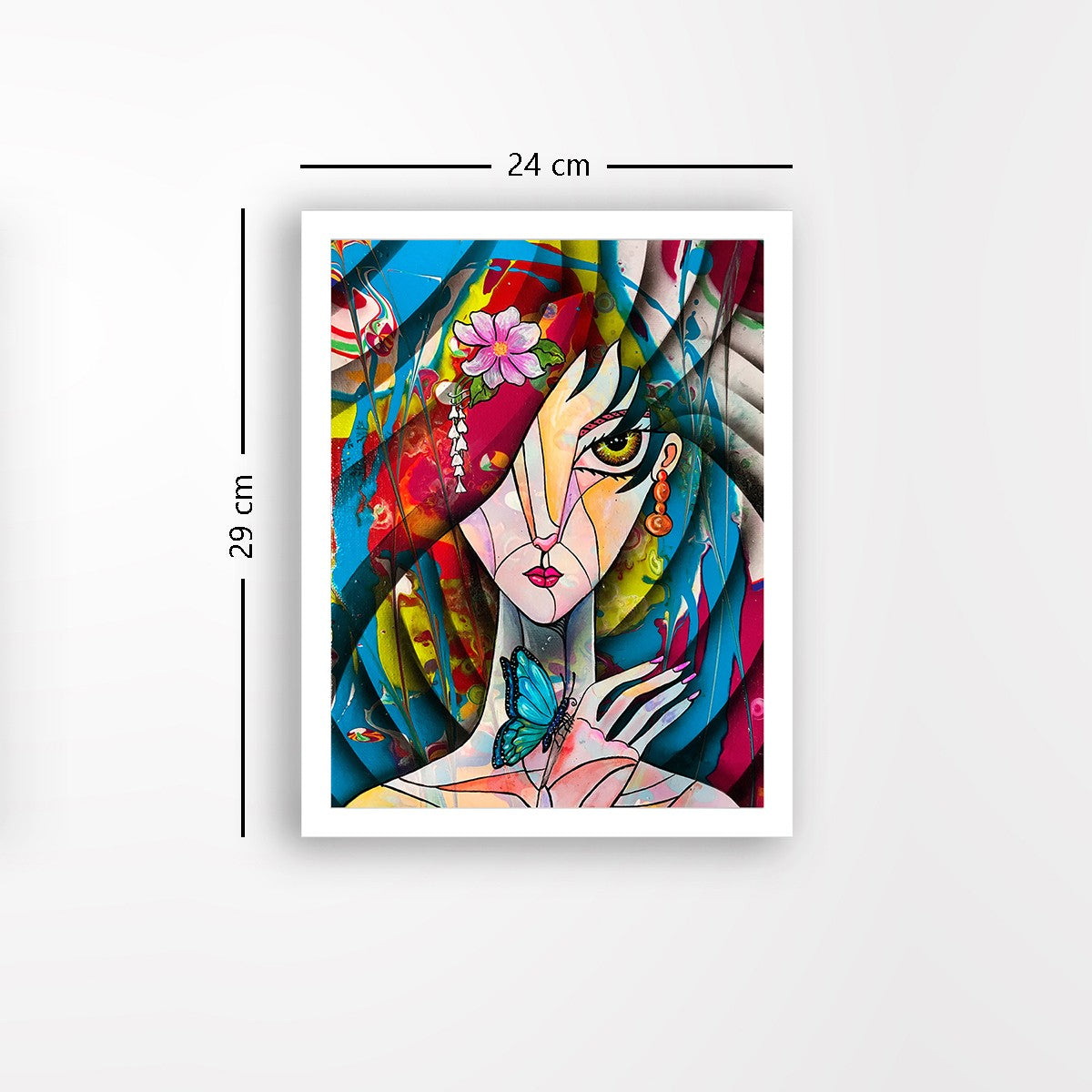 Quadro Decorativo MDF Emoldurado - Arte Multicolor 24x29cm com Moldura de Madeira 2cm