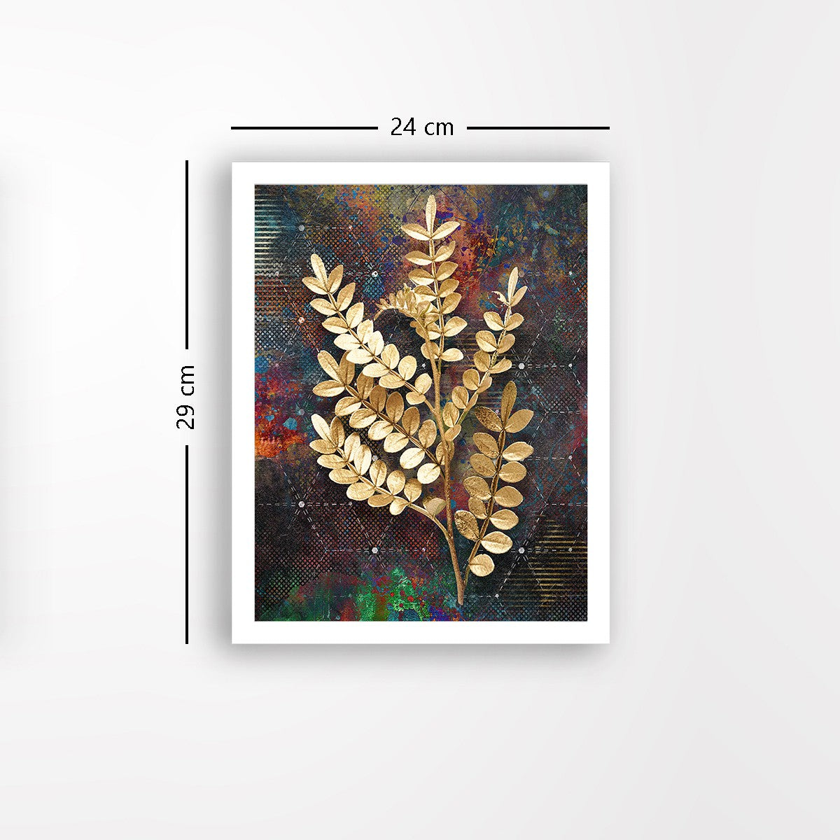 Quadro Decorativo MDF Emoldurado - Arte Multicolor 24x29cm com Moldura de Madeira 2cm